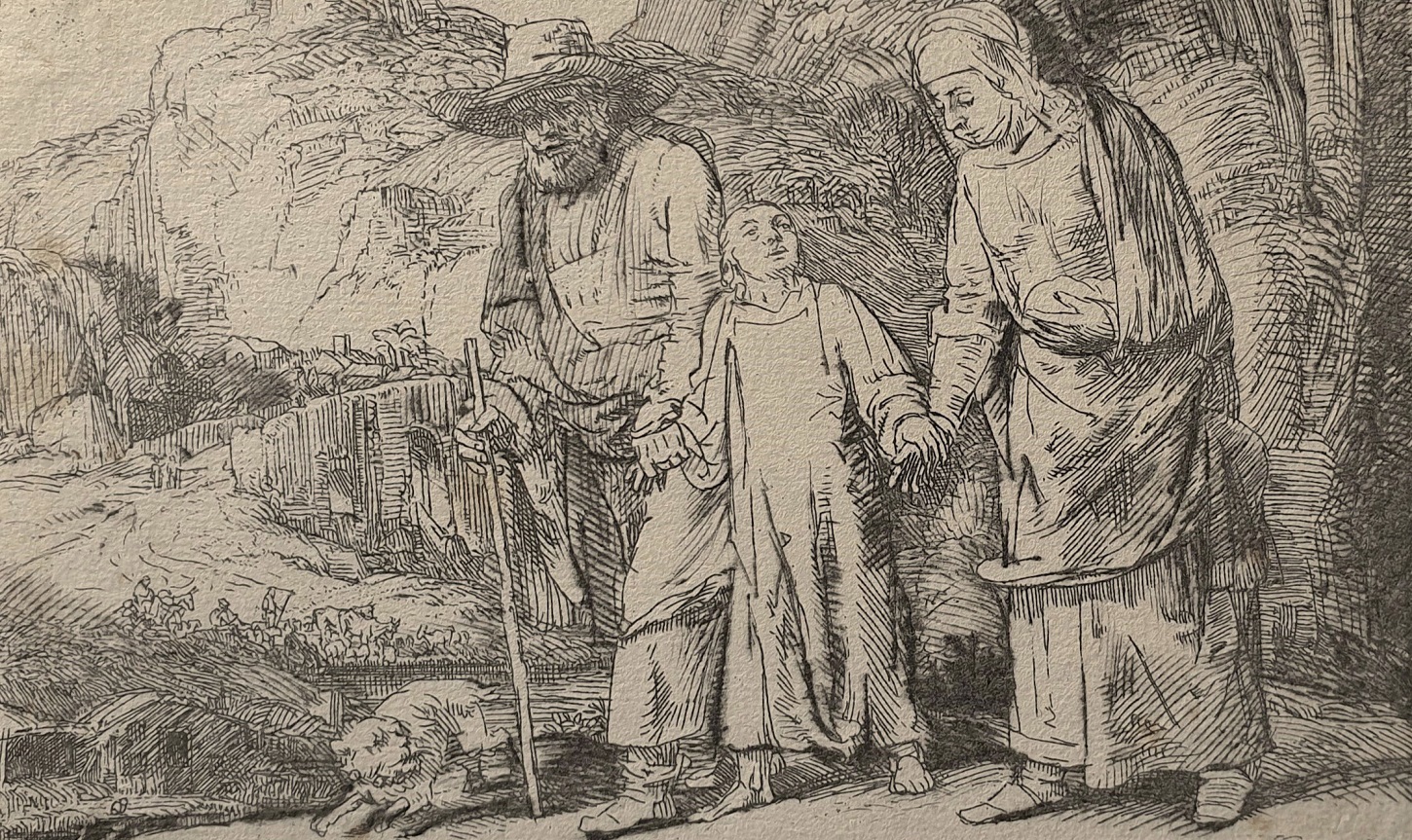 Rembrandt Le Christ retournant du temple avec ses parents - Contre-épreuve