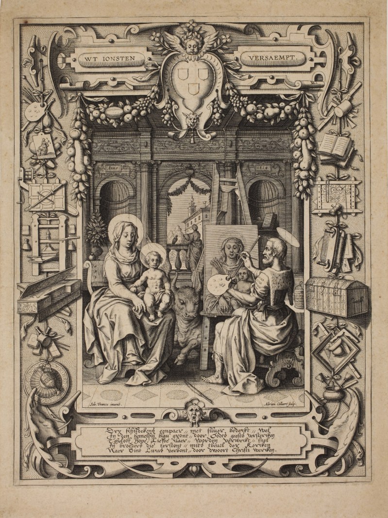 Adriaen COLLAERT Blason de la Guilde de Saint Luc d’Anvers 1614