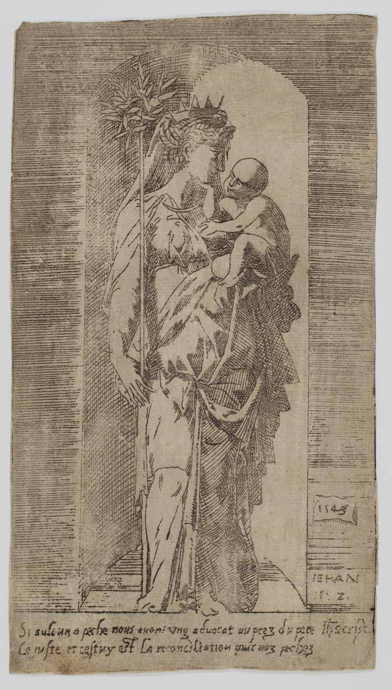 Dumonstier Geoffroy La Vierge couronnée dans une niche - 1543 