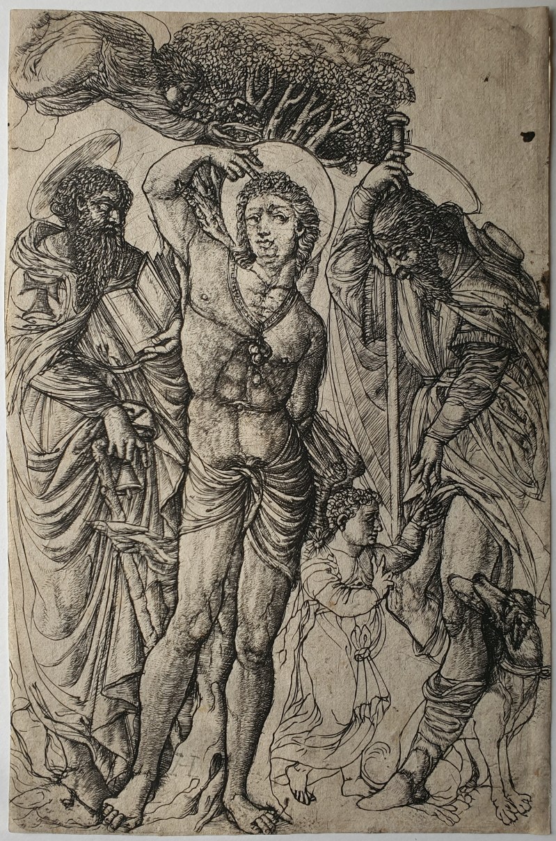 Jean Duvet Burin Saint Sébastien, entre Saint Antoine et Saint Roch - c. 1550/1555