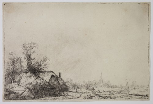  REMBRANDT : Chaumière près d’un canal avec vue sur la ville d’Ouderkerk - Sarah Sauvin